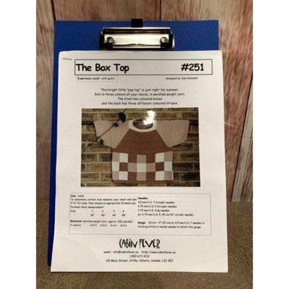 New Cabin Fever 251 by Deb Gemmell The Box Top Pullover Sweater Knitting Pattern - Picture 2 of 2